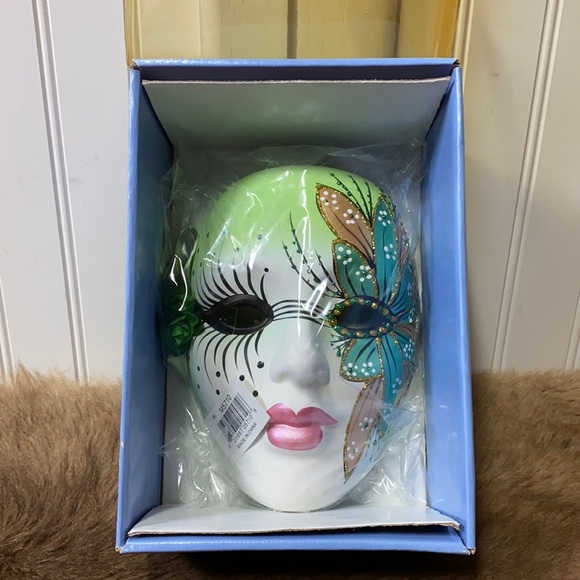 Other - Vintage Hand Painted Porcelain Mask Goth Witch